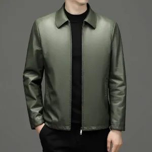 Lapel Ecological Real Leather Clothes Coat Leather Jacket Men Warm Jacket for men