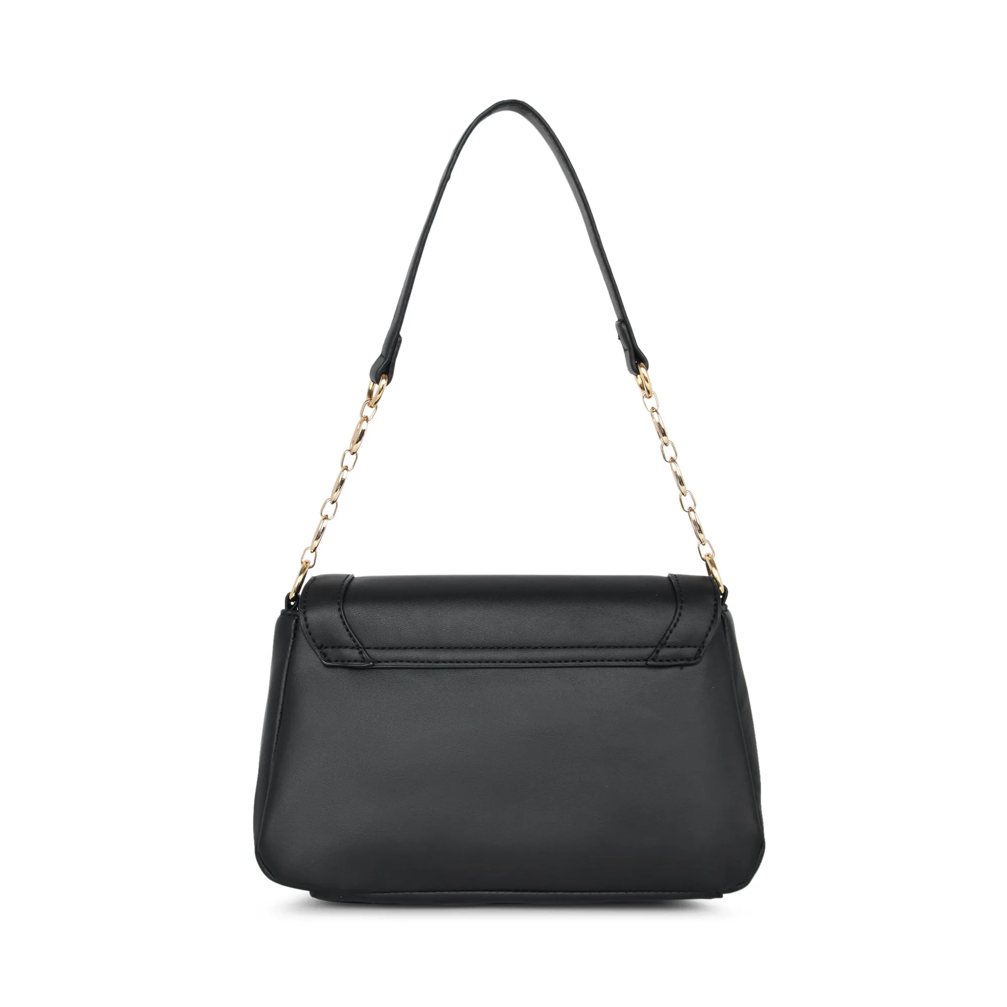 Lavie Luxe Black Medium Women's Chain Hobo Bag