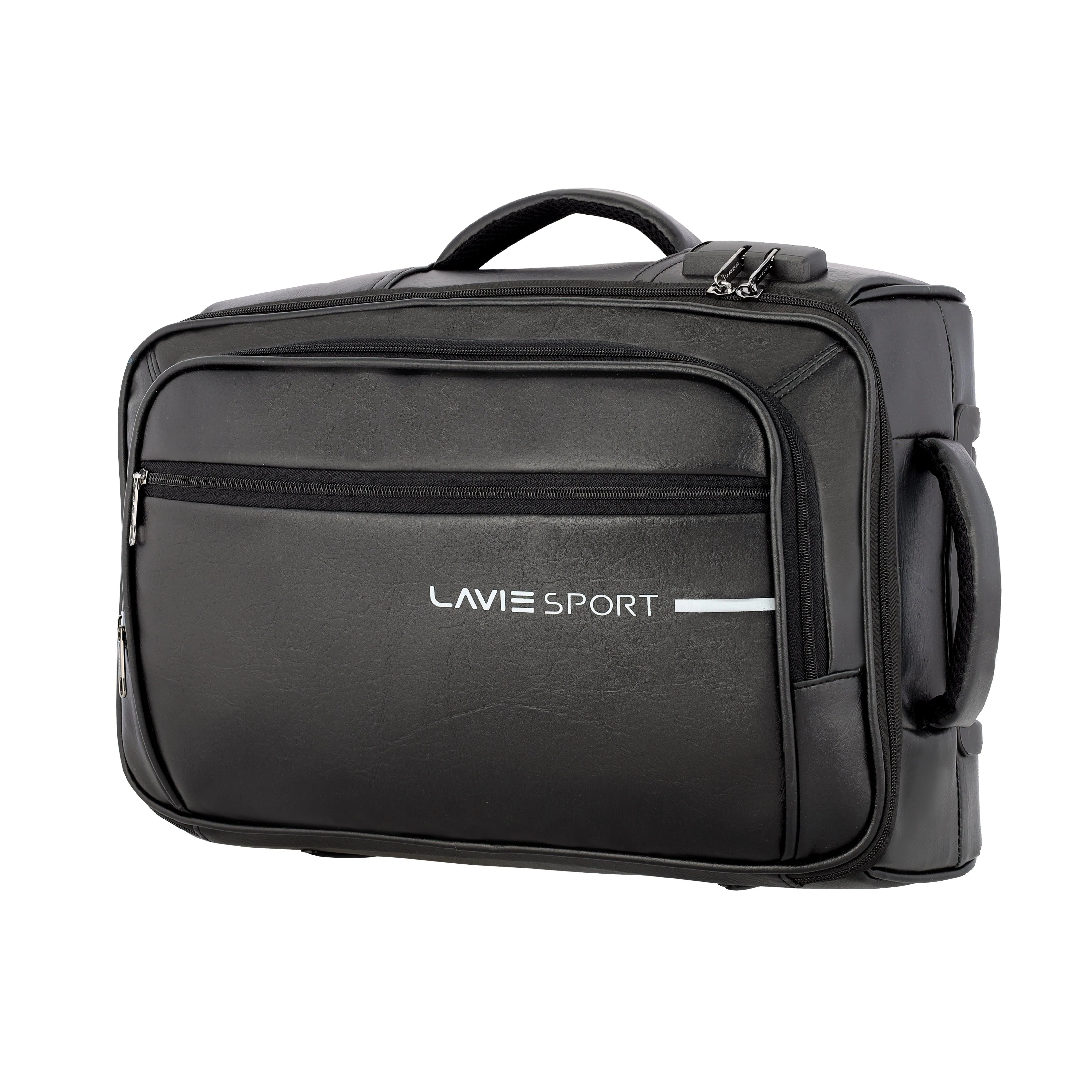 Lavie Sport 45 cms Premium Majestic NV Overnighter Laptop Trolley | Trolley Bag Black