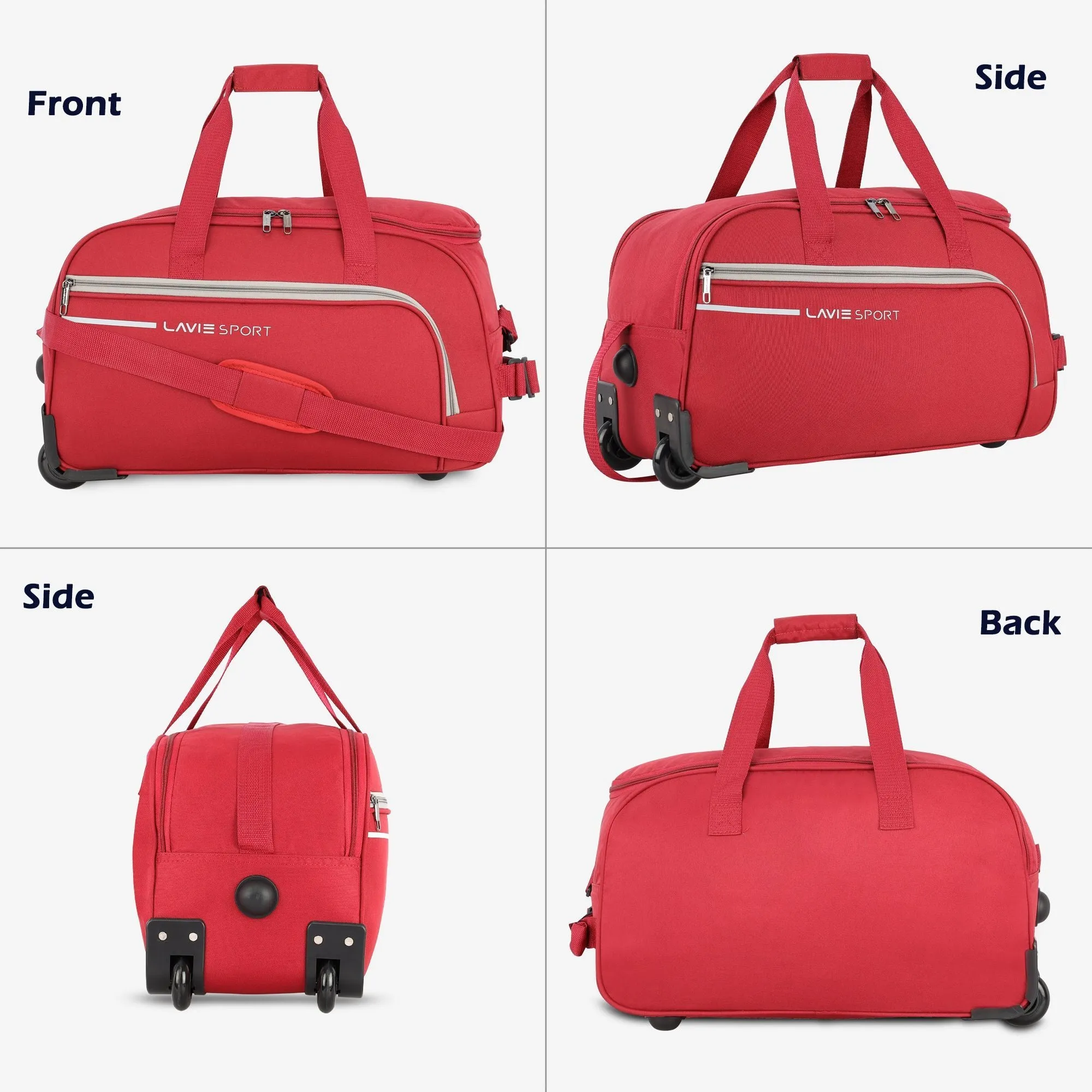 Lavie Sport Galactic M Cabin Size 53 cms Wheel Duffle Bag | 2 Wheel Duffle Bag Red