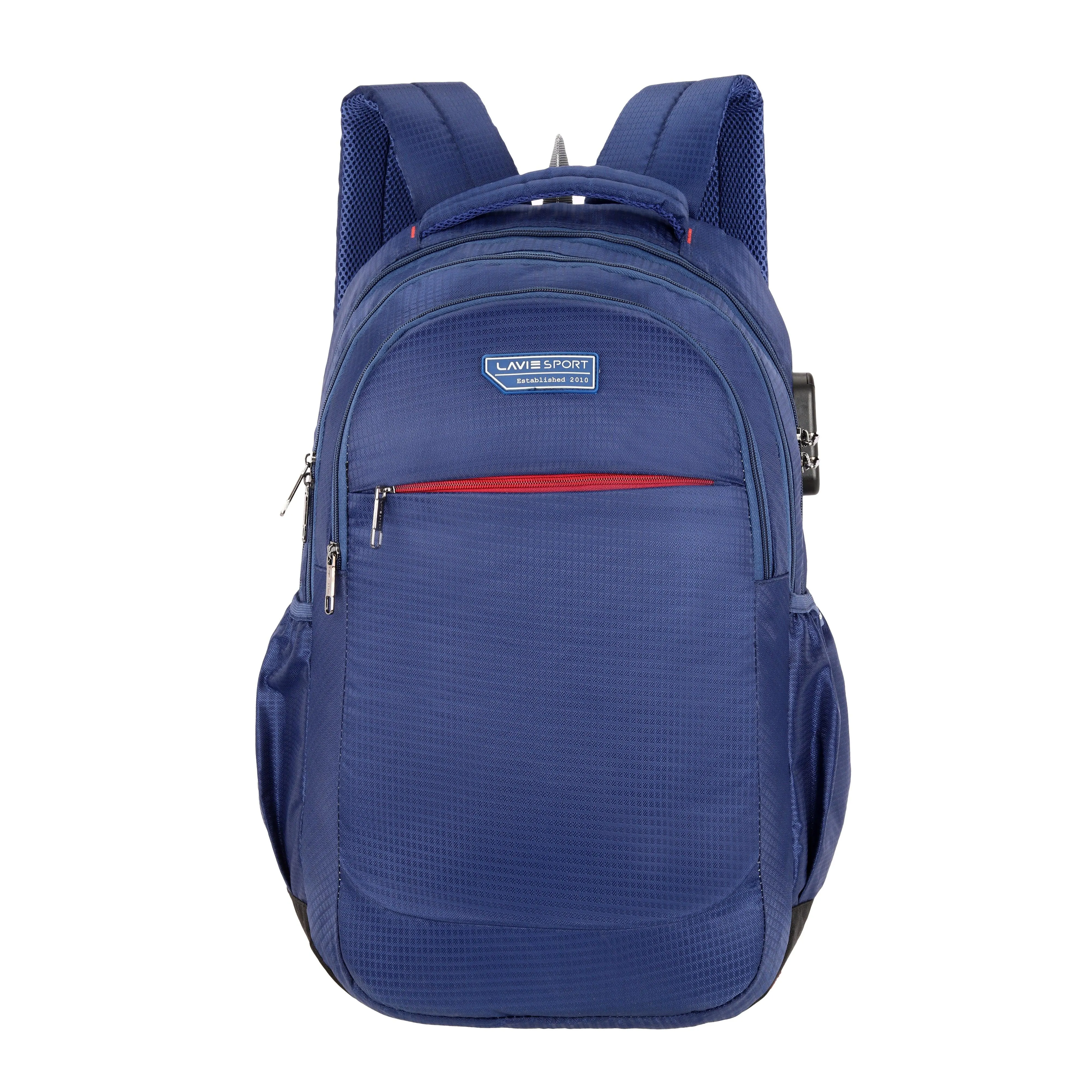 Lavie Sport Graph 31L Laptop Backpack with Raincover & Combi-lock For Men & Women|Boys & Girls Navy