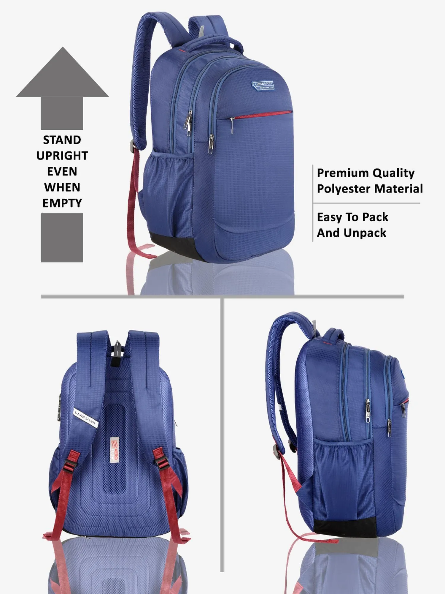 Lavie Sport Graphene 32L Laptop Backpack For Men & Women Navy