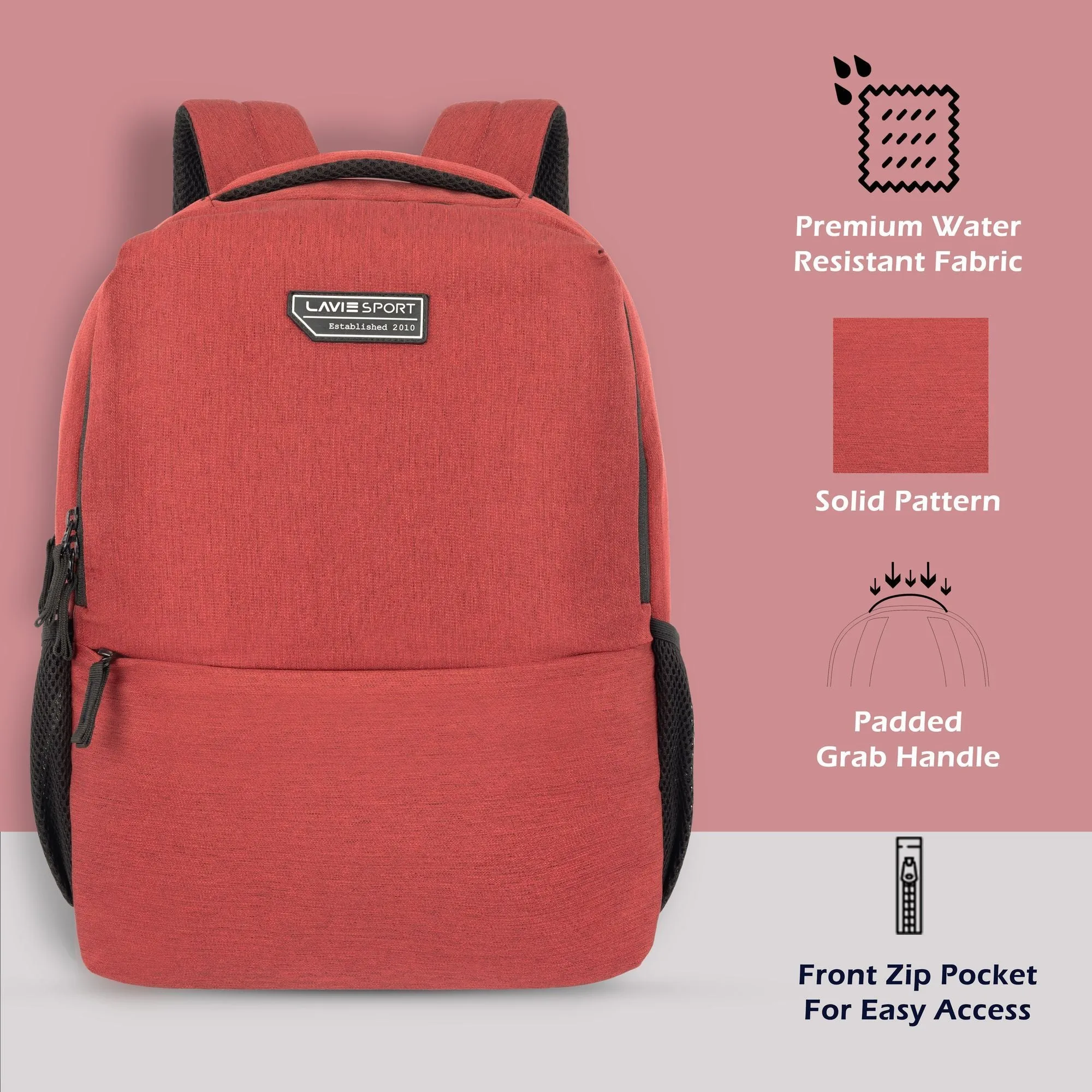 Lavie Sport Pex 21L Laptop Backpack For Men & Women Red