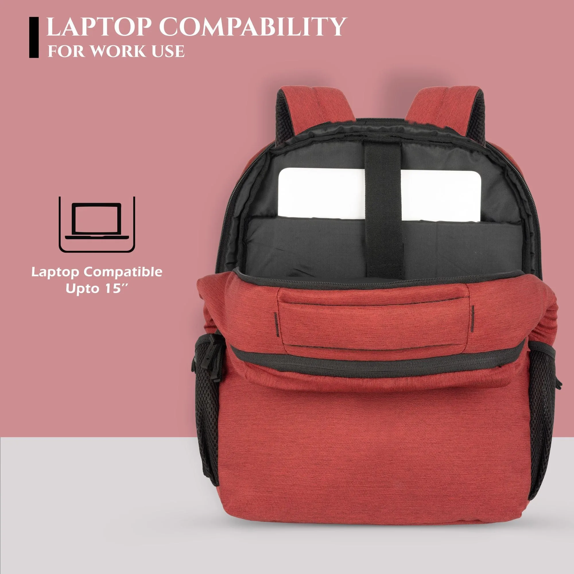 Lavie Sport Pex 21L Laptop Backpack For Men & Women Red