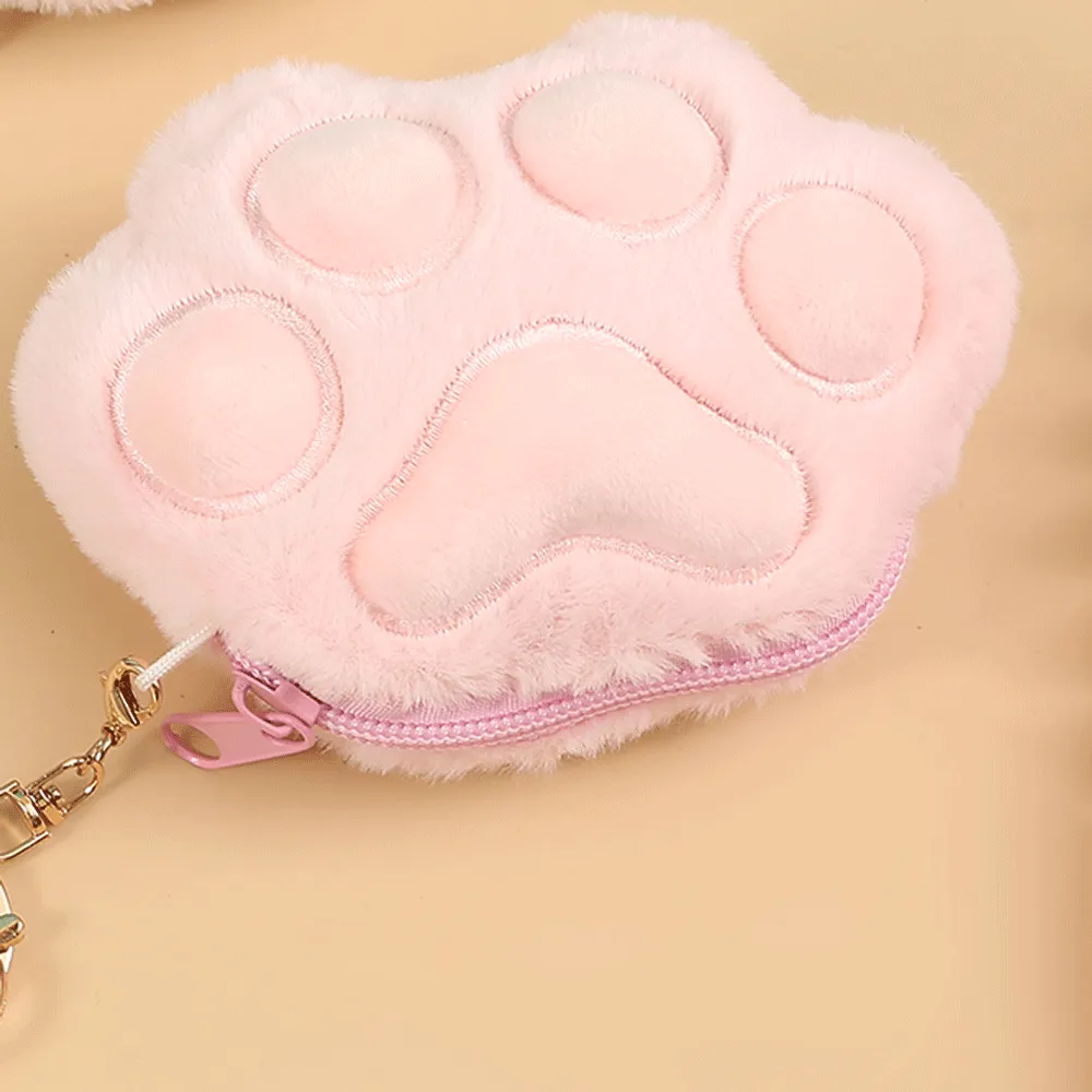 Paw Plush 2 In 1 Keychain & Pouch.