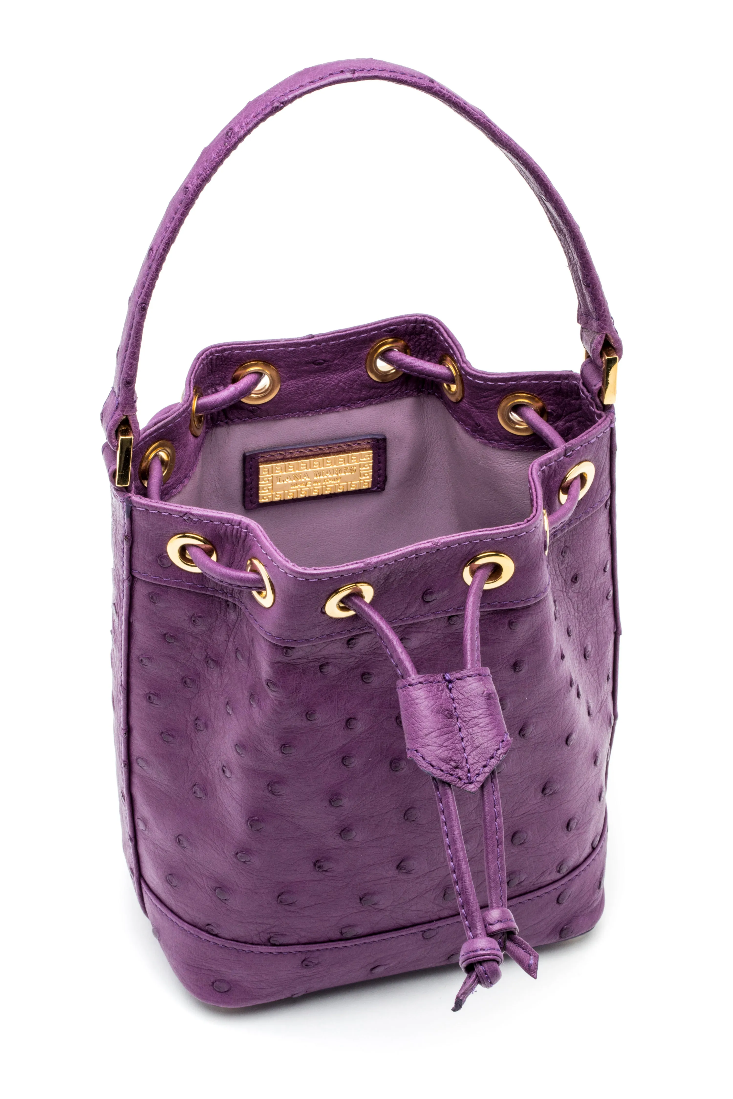 Petite Isla Tote in Purple Ostrich