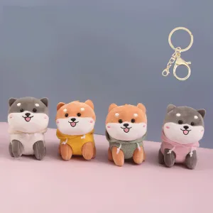 Plush cute stuffed dog adorable keychains.