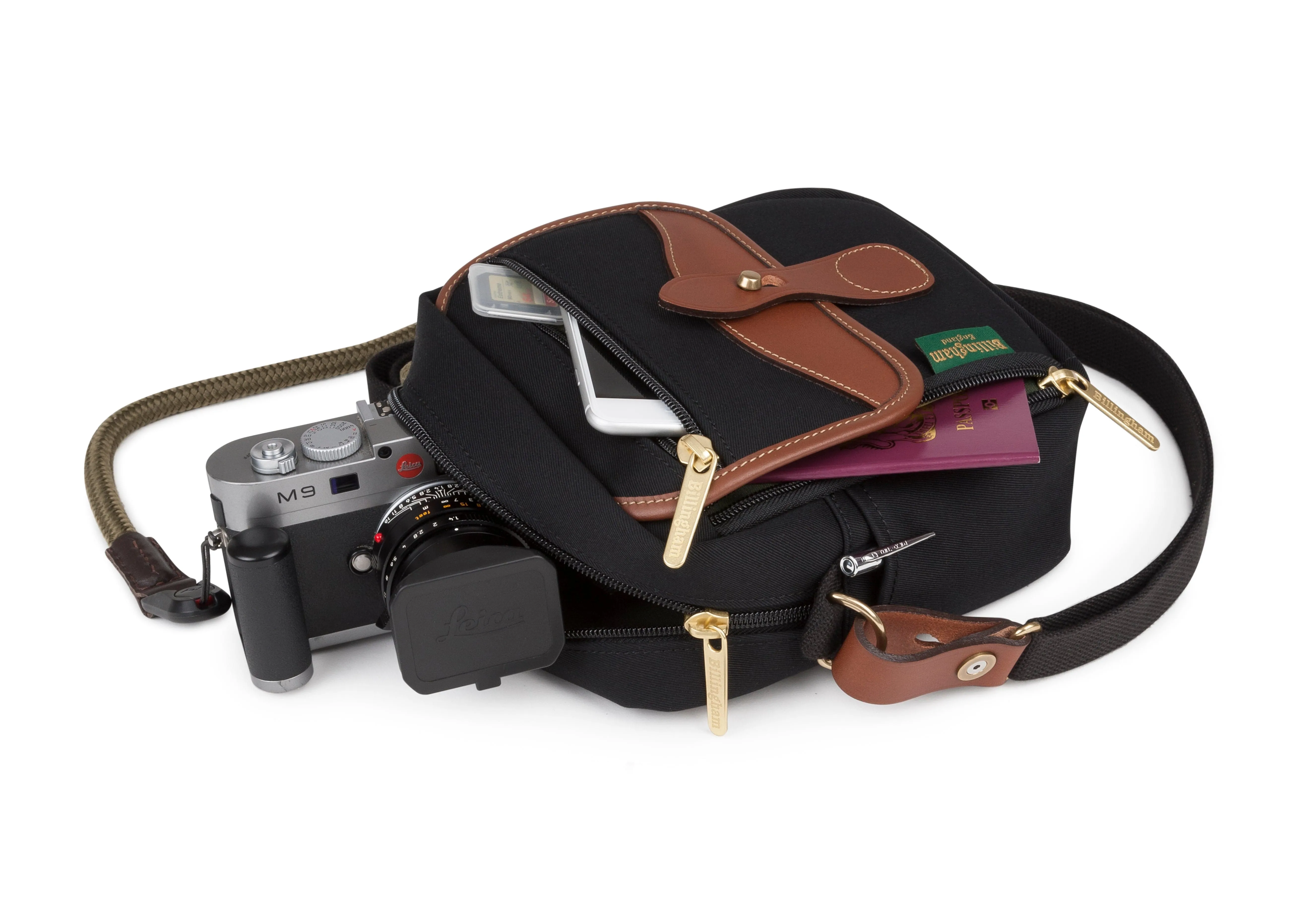 Pola Stowaway - Black Canvas / Tan Leather