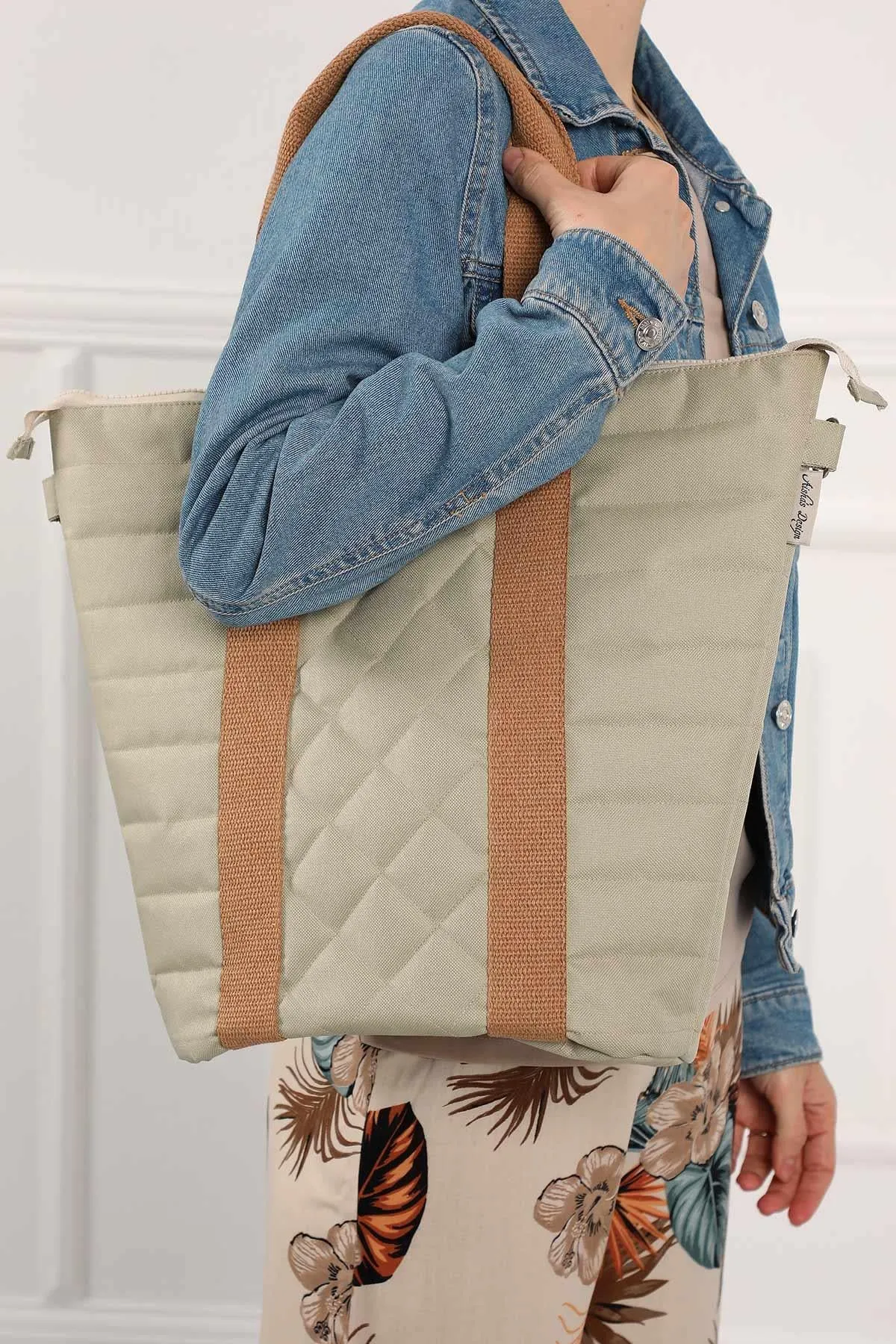 Polyamide Canvas Quilted Hand Shoulder Bag with Inner Pocket Casual Large Capacity Messenger Bag Daily Travel Shopping Bag,C-32