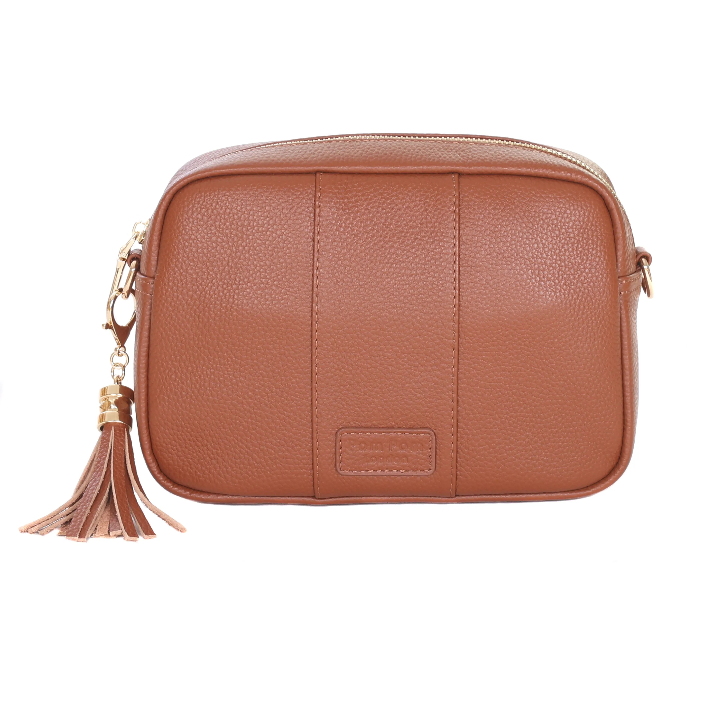 Chestnut Pom Pom London City Bag - Fashionable, High-Quality Urban Handbag