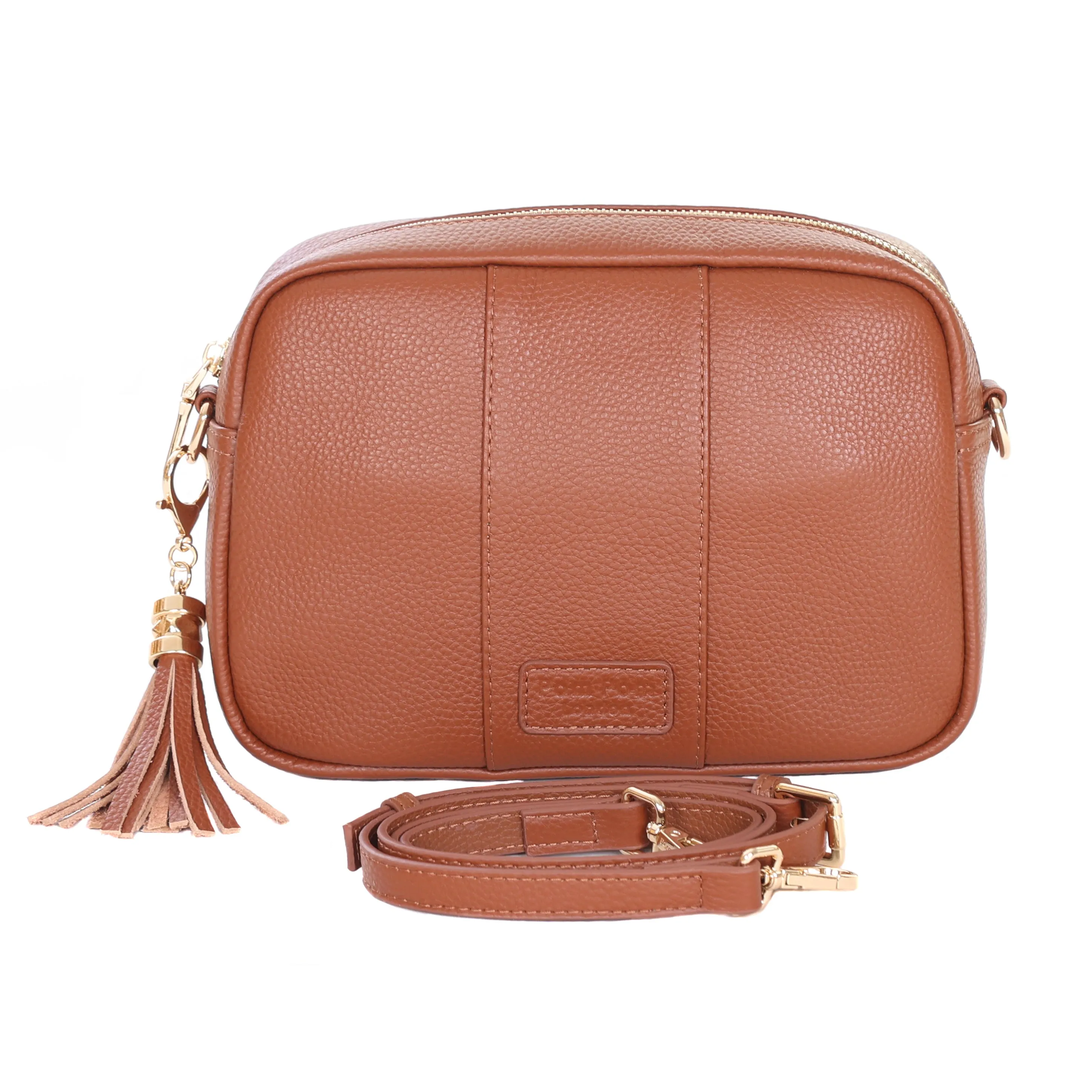 Chestnut Pom Pom London City Bag - Fashionable, High-Quality Urban Handbag