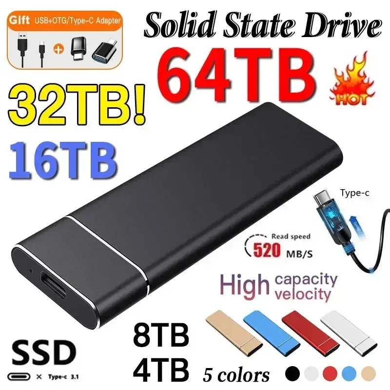 Portable  External Storage SSD 1TB High-speed Mobile Storage Drive