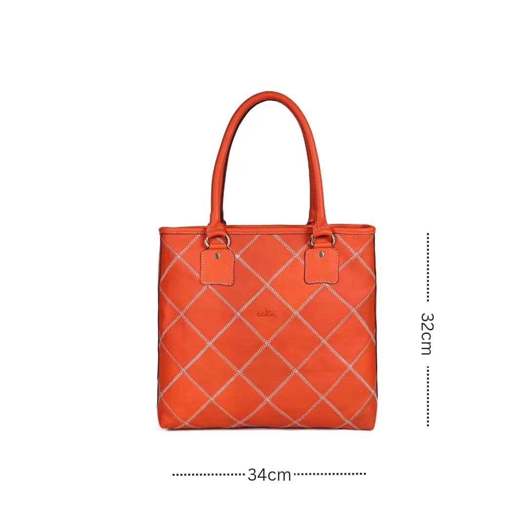 "Chic Comfort in Orange: Elevate Your Style with Our Durable and Spacious Tote Bag" Art: BG-1558-Z