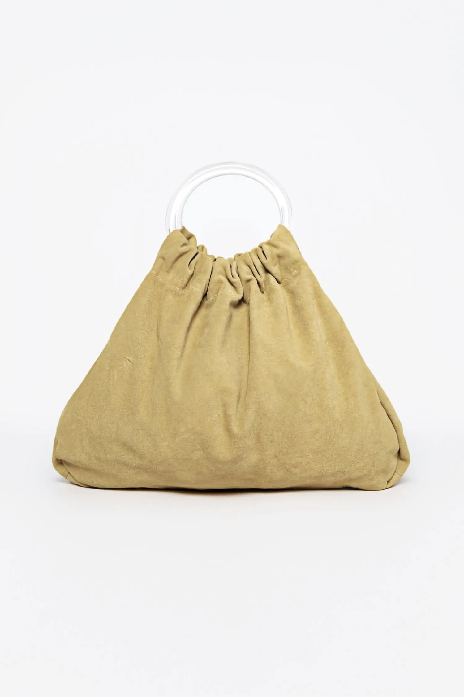 RLH3480 - Stylish Suede Acrylic Ring Tote Bag for Fashionable Looks