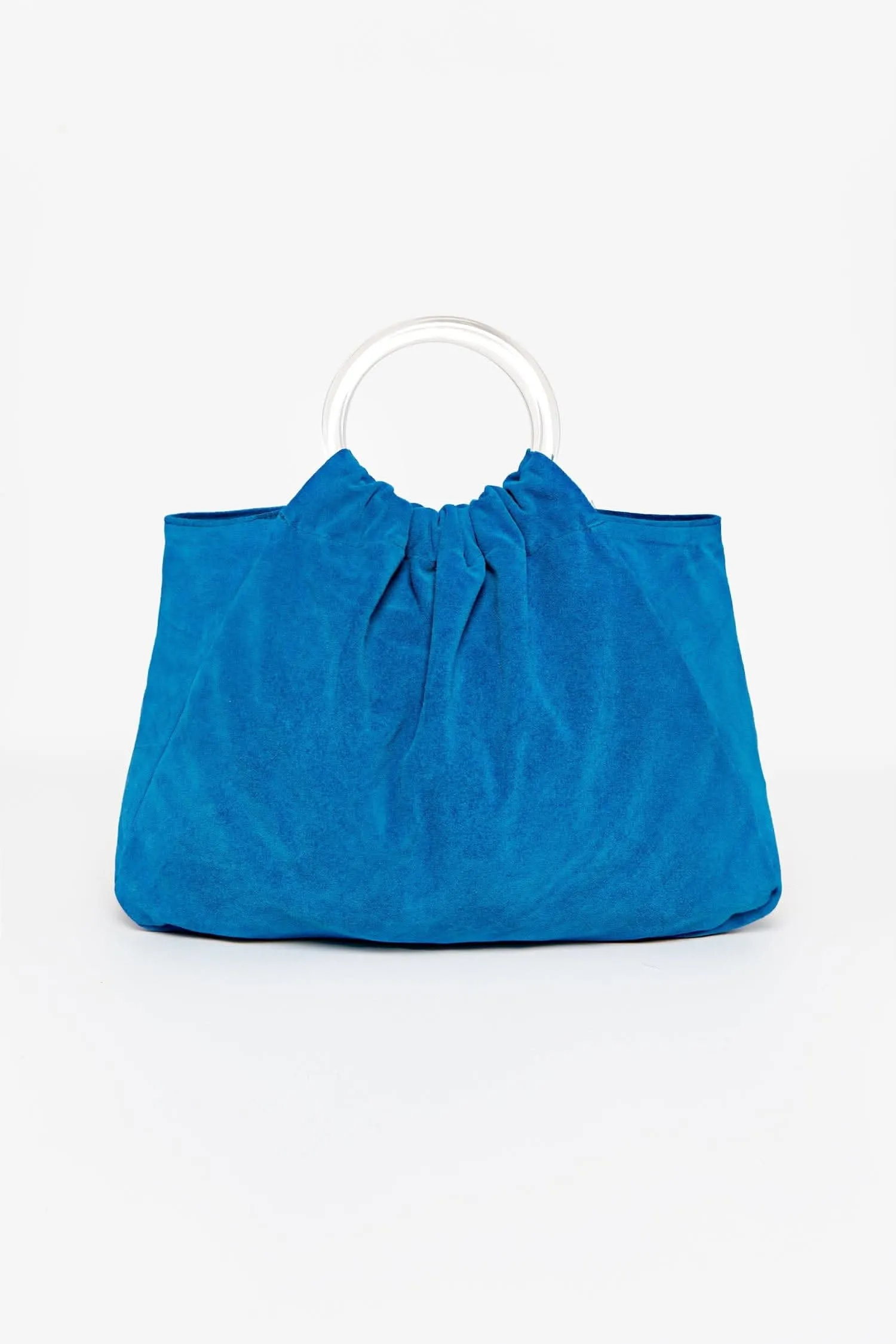 RLH3480 - Stylish Suede Acrylic Ring Tote Bag for Fashionable Looks