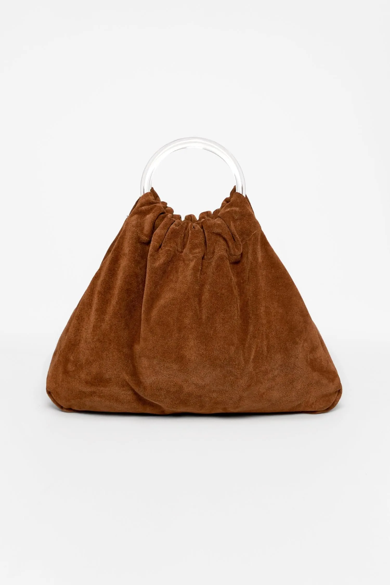 RLH3480 - Stylish Suede Acrylic Ring Tote Bag for Fashionable Looks