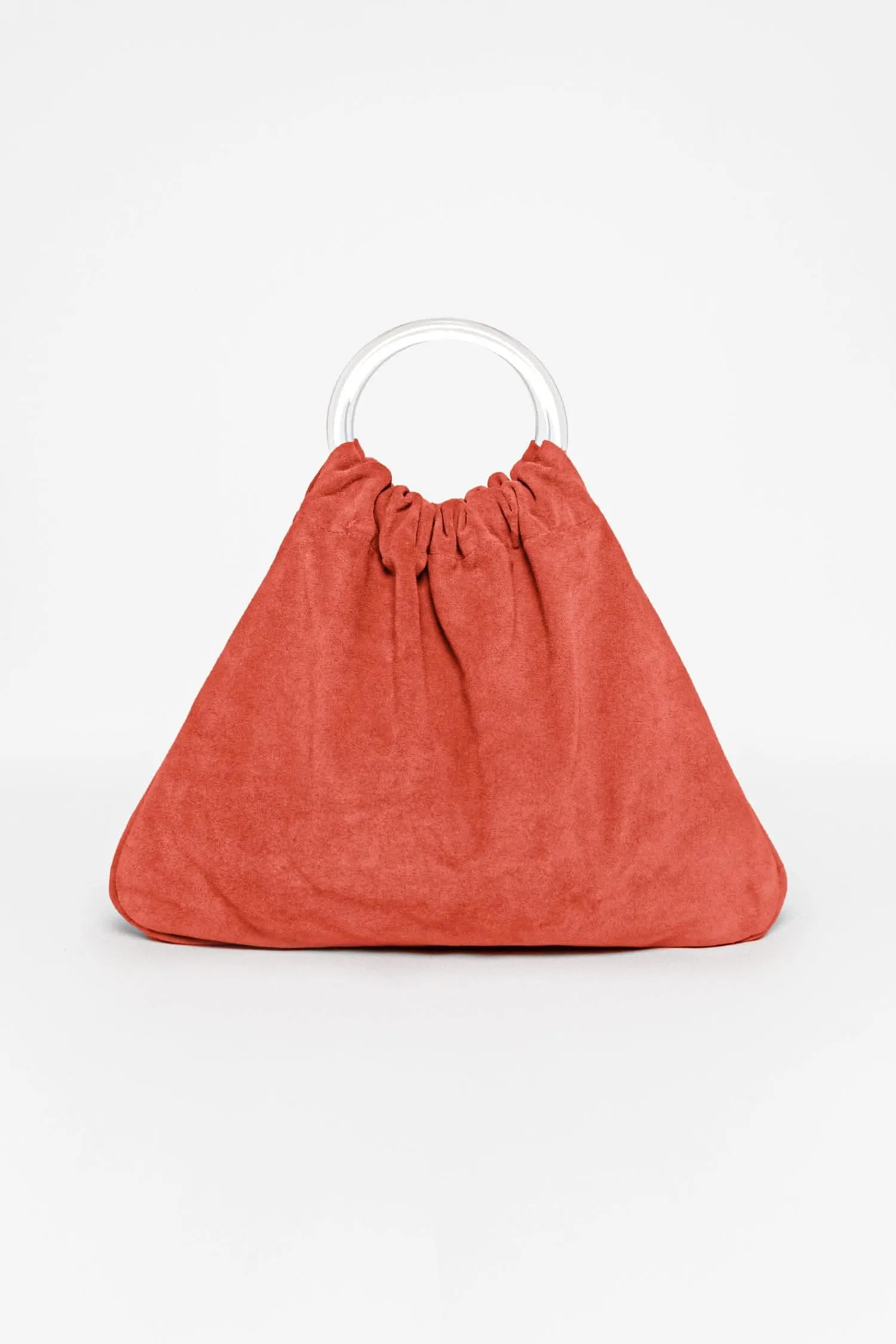 RLH3480 - Stylish Suede Acrylic Ring Tote Bag for Fashionable Looks