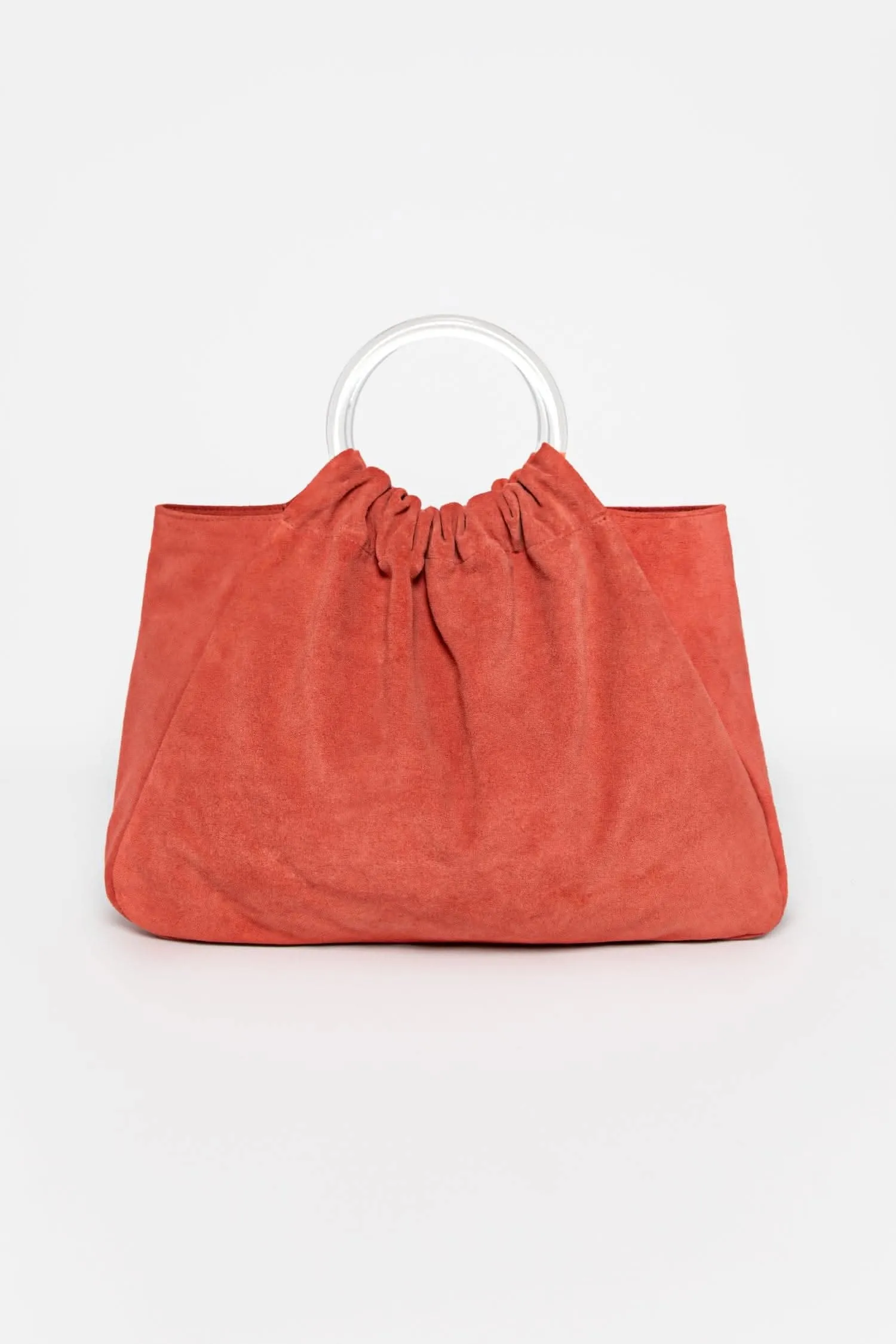 RLH3480 - Stylish Suede Acrylic Ring Tote Bag for Fashionable Looks