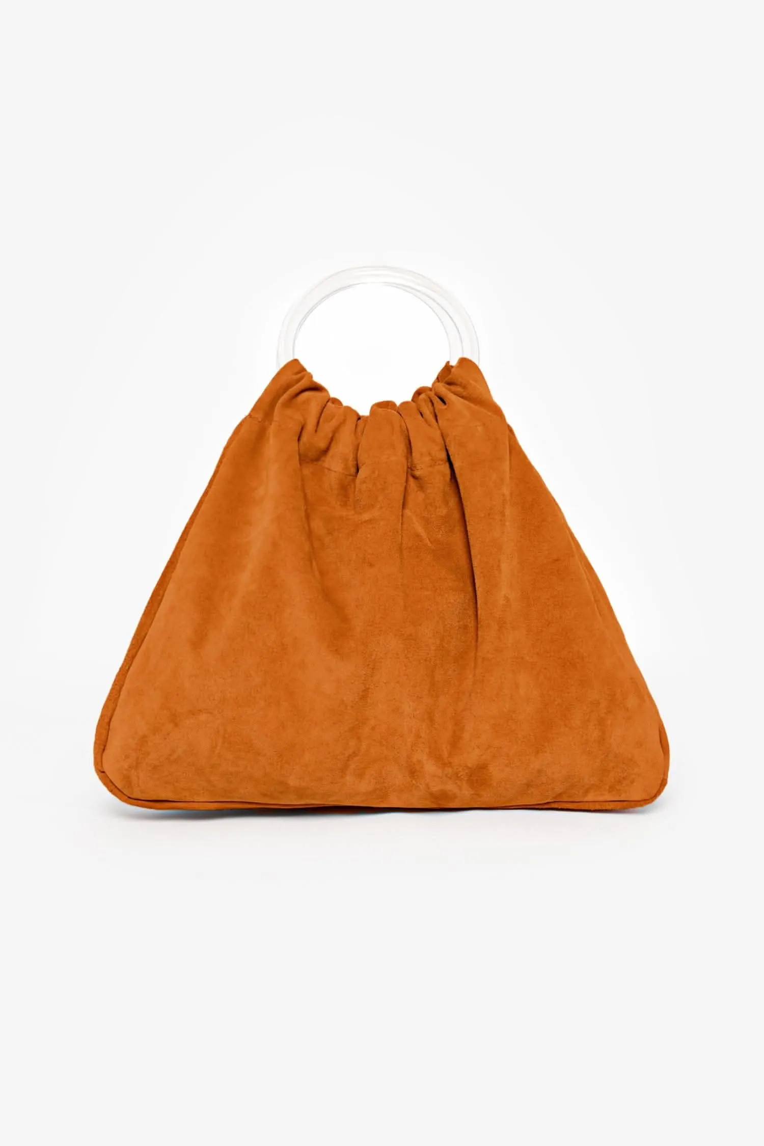 RLH3480 - Stylish Suede Acrylic Ring Tote Bag for Fashionable Looks