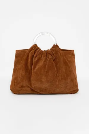 RLH3480 - Stylish Suede Acrylic Ring Tote Bag for Fashionable Looks