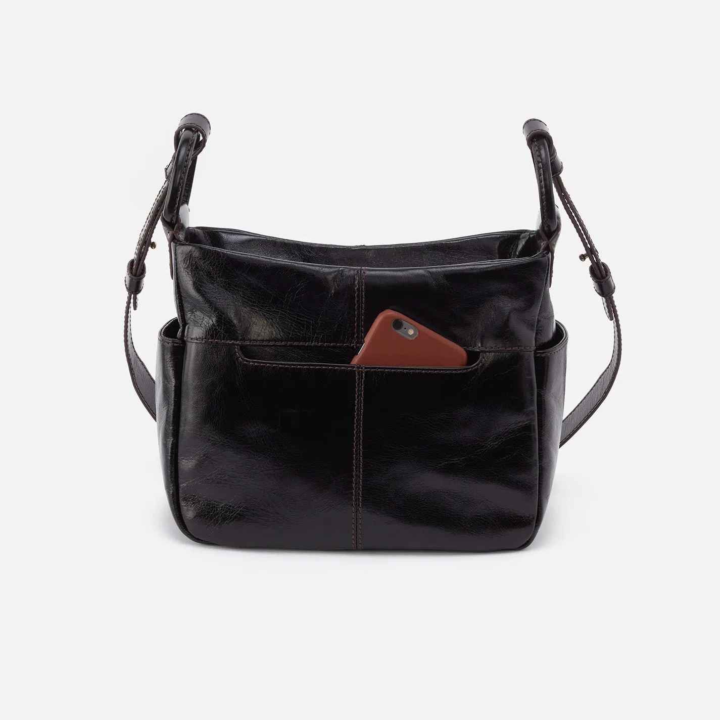 Sheila Crossbody In Polished Leather - Black