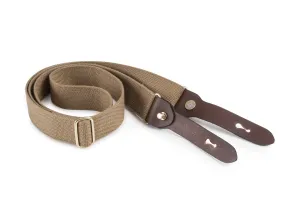 Shoulder Slings - WOT (Khaki Webbing / Chocolate Leather / Brass)