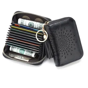 Single Zip Black Card Holder