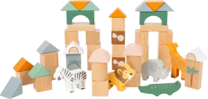 Small Foot Pastel Building Blocks Safari Theme 50 Piece Playset