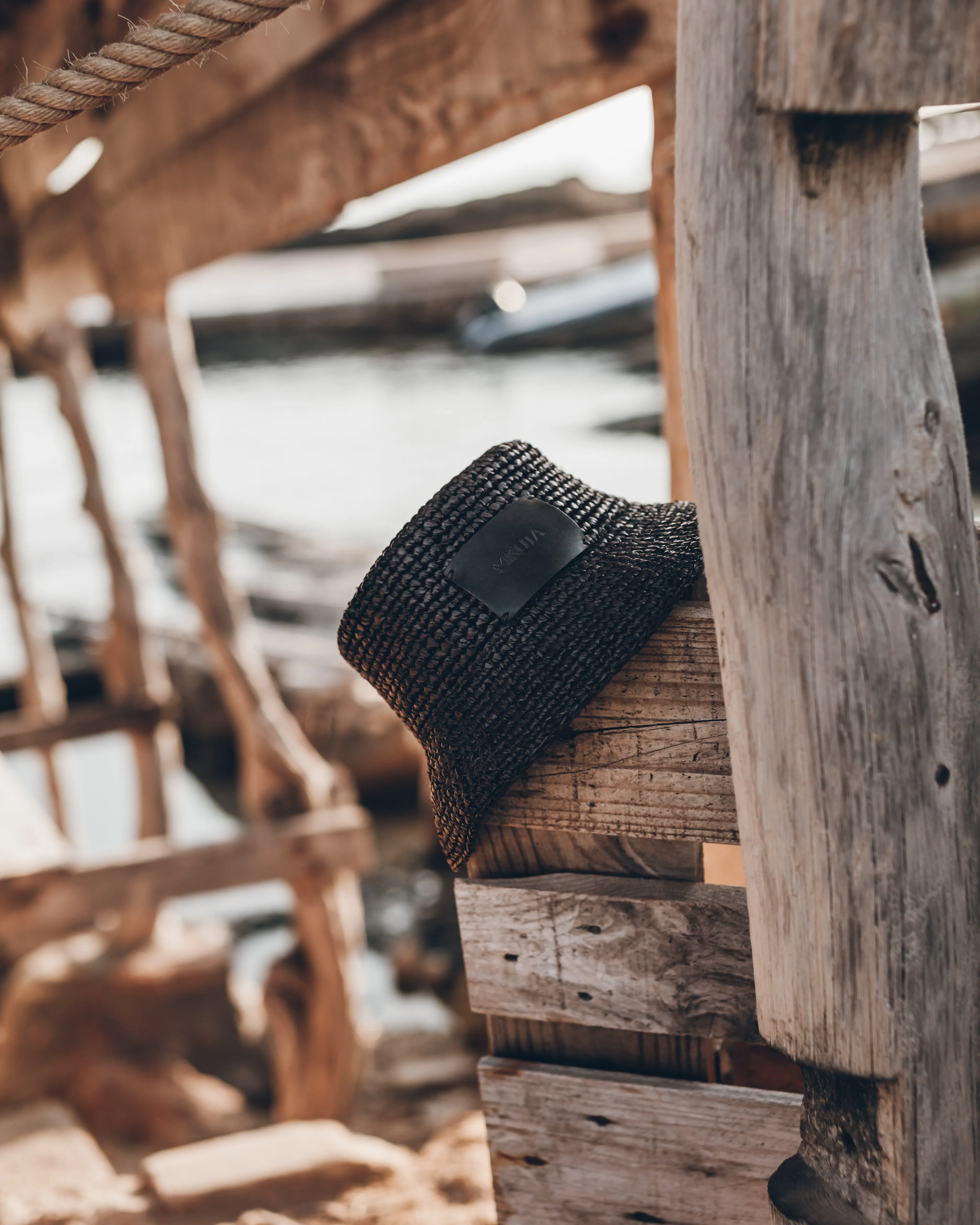 The Black Raffia Bucket Hat