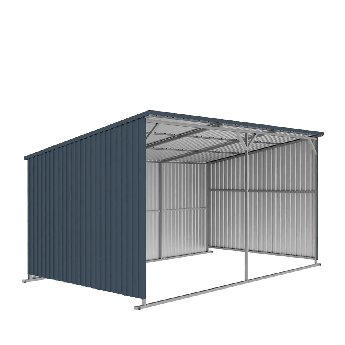 TMG Industrial 12’ x 20’ Galvanized Metal Livestock Shed, 240 Sq-Ft, 27 GA Corrugated Panels, Sliding Skid Mount, TMG-MSL1220