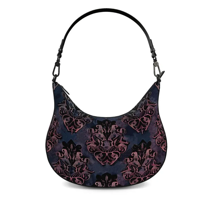 Vampire Art Grunge Goth Damask Curve Hobo Bag