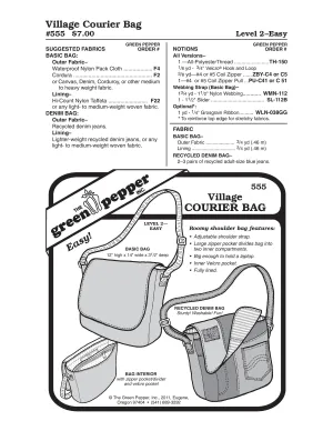 Village Courier Bag Patterns (Sold per Each)