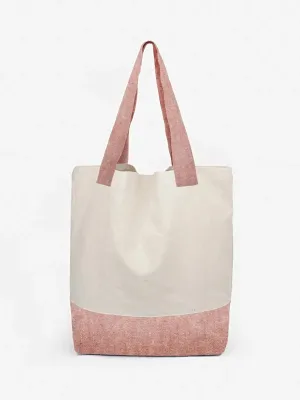 White Pink Recycled Hemp Tote Bag